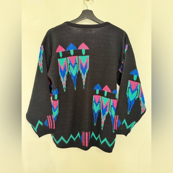 Rare Vintage 80’s 19th Avenue Art Deco Women Funky 100% Acrylic Ribbed Sweater - Picture 2 of 9